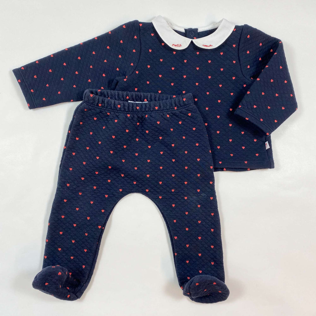 Jacadi navy hearts outfit 12M 1