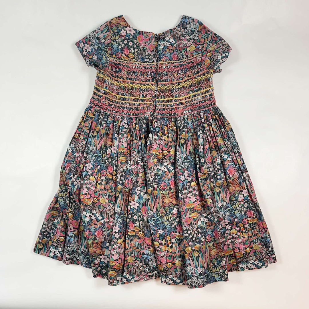 Bonpoint black smocked and embroidered floral dress 8Y 2