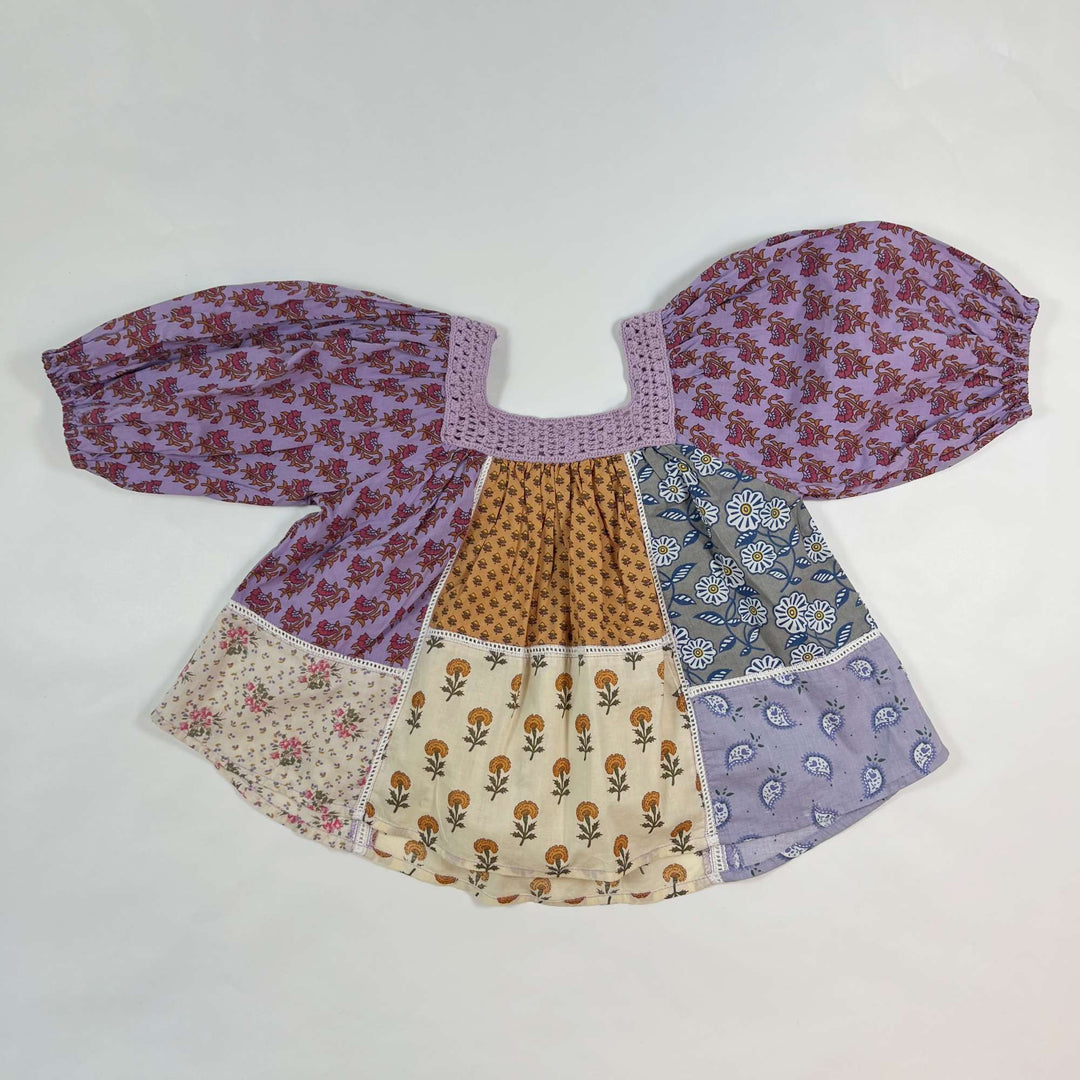 Zara purple patchwork crochet blouse 7Y/122 1