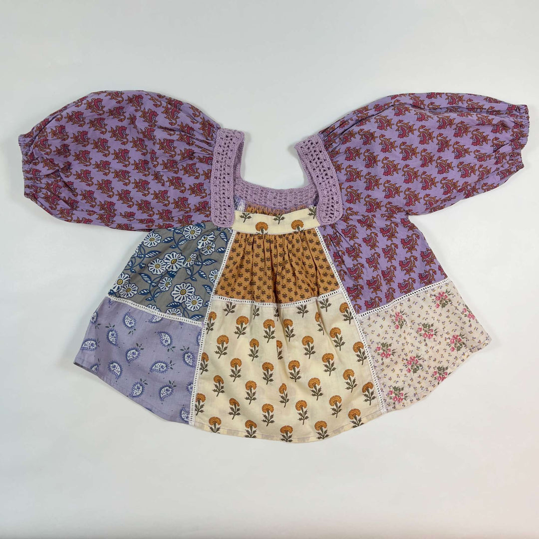Zara purple patchwork crochet blouse 7Y/122 2