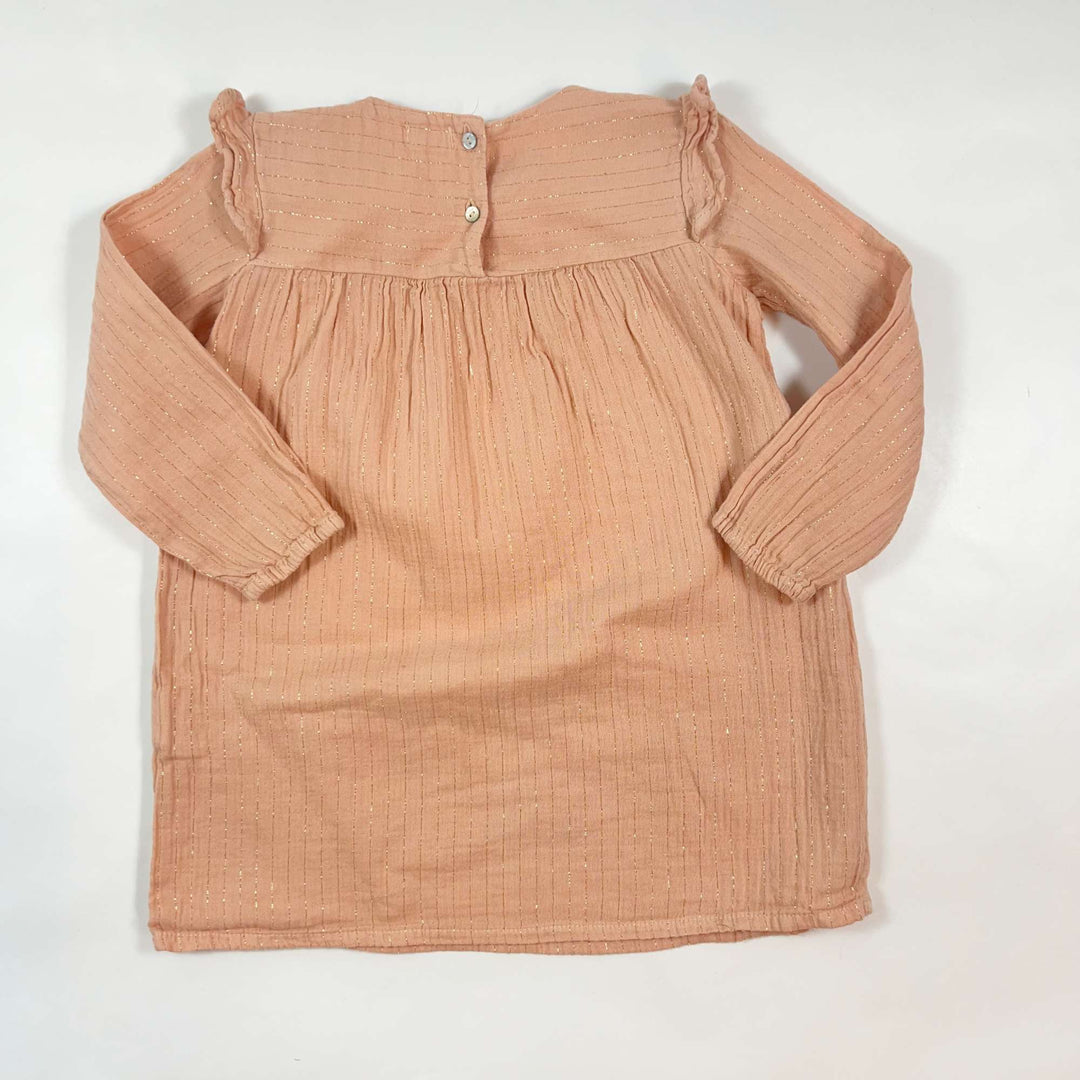 Búho peach dress with gold threads 24M 2