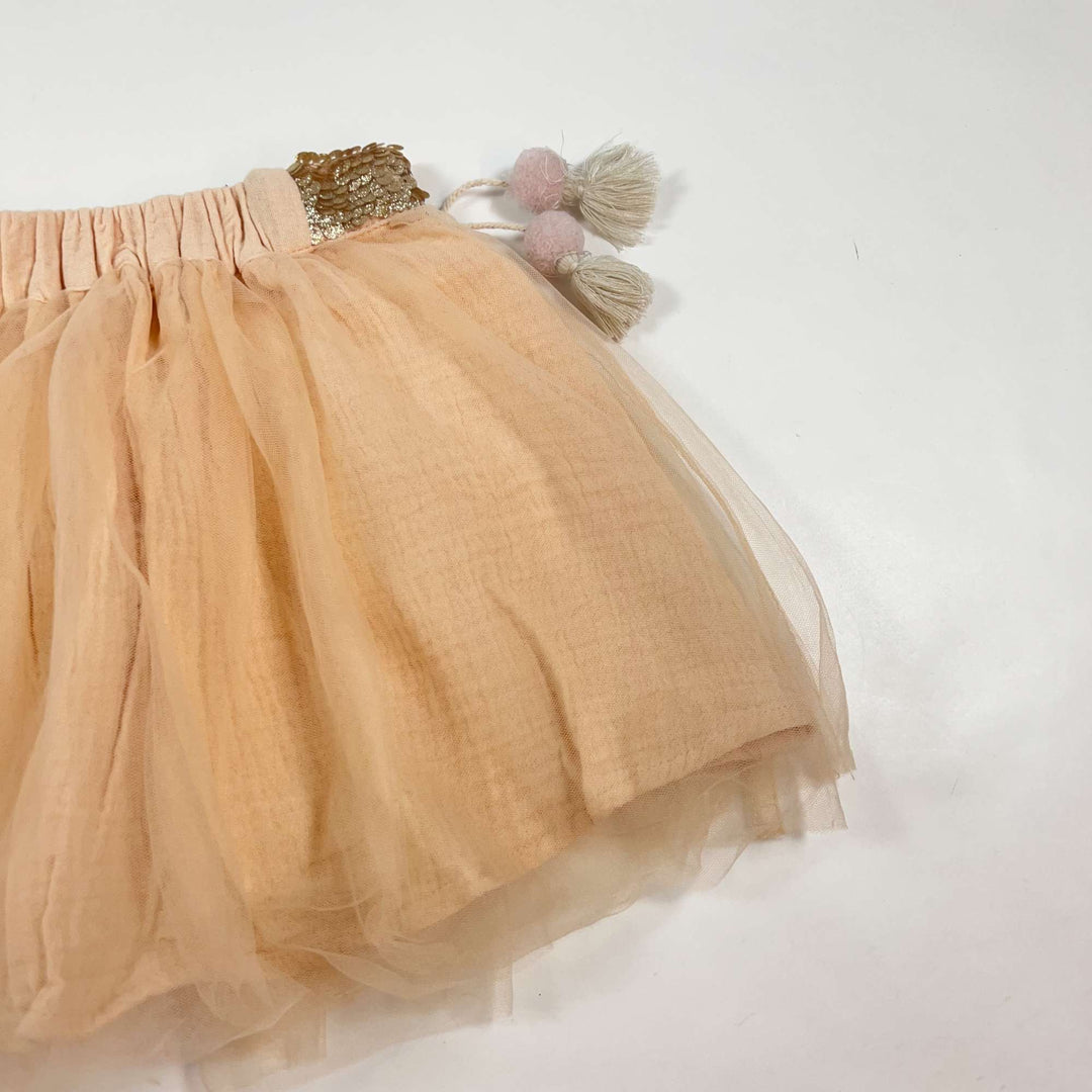 Louise Misha peach tulle skirt with sequins 4Y 2