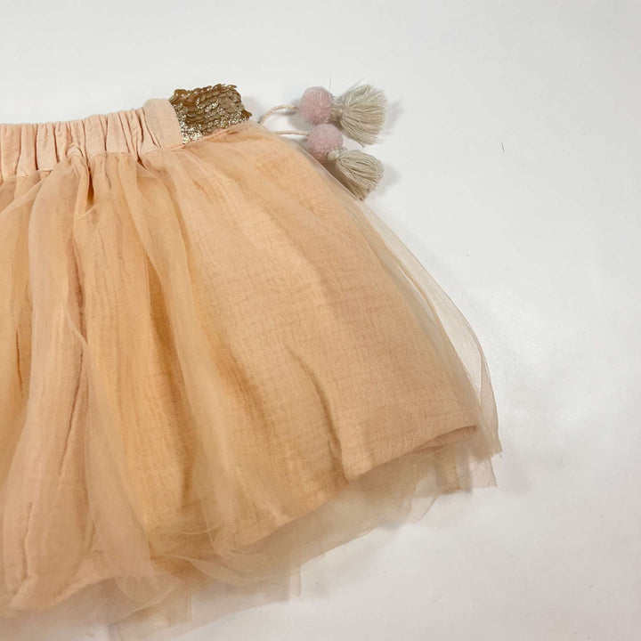 Louise Misha peach tulle skirt with sequins 4Y 2