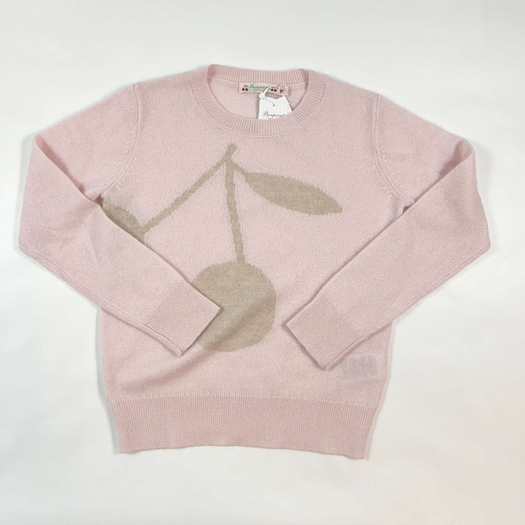 Bonpoint pink cherry cashmere pullover 8Y 1