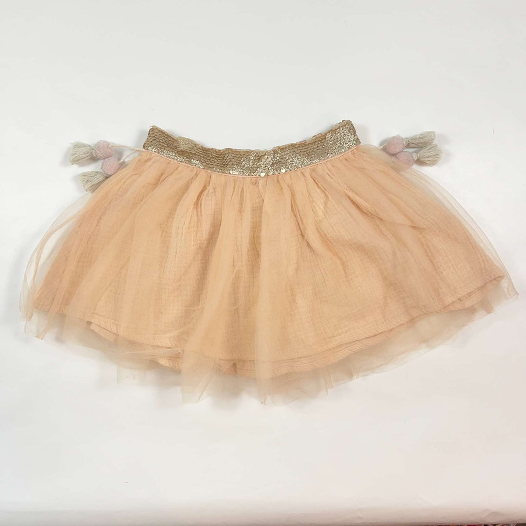 Louise Misha peach tulle skirt with sequins 4Y 3