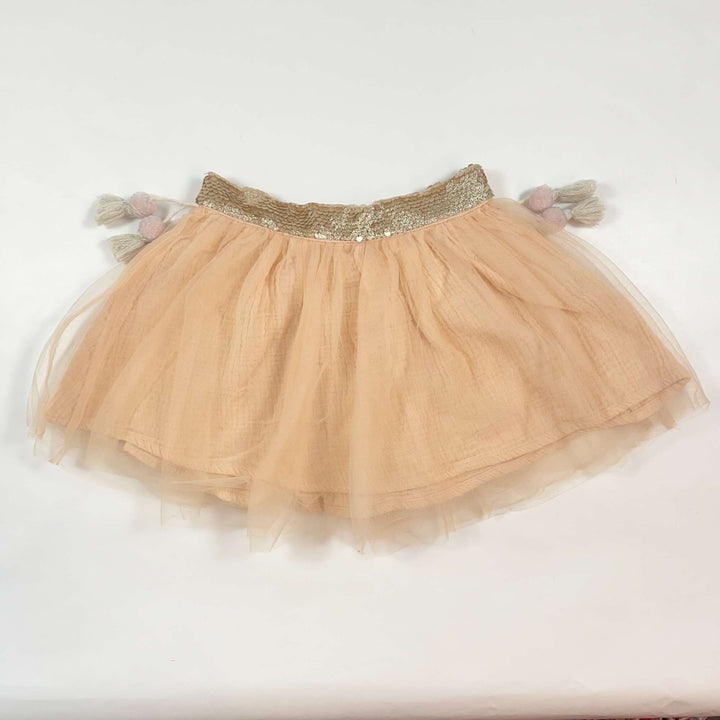 Louise Misha peach tulle skirt with sequins 4Y 3