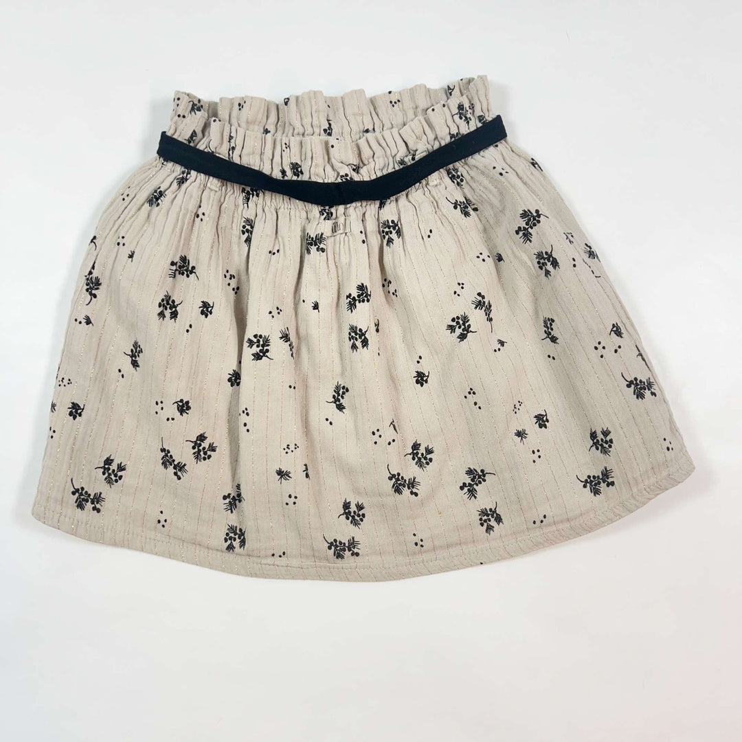 Búho beige floral skirt with gold stripes 6Y 2