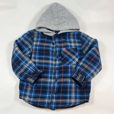 AO76 blue checkered fleece-lined jacket with hood 10Y 1