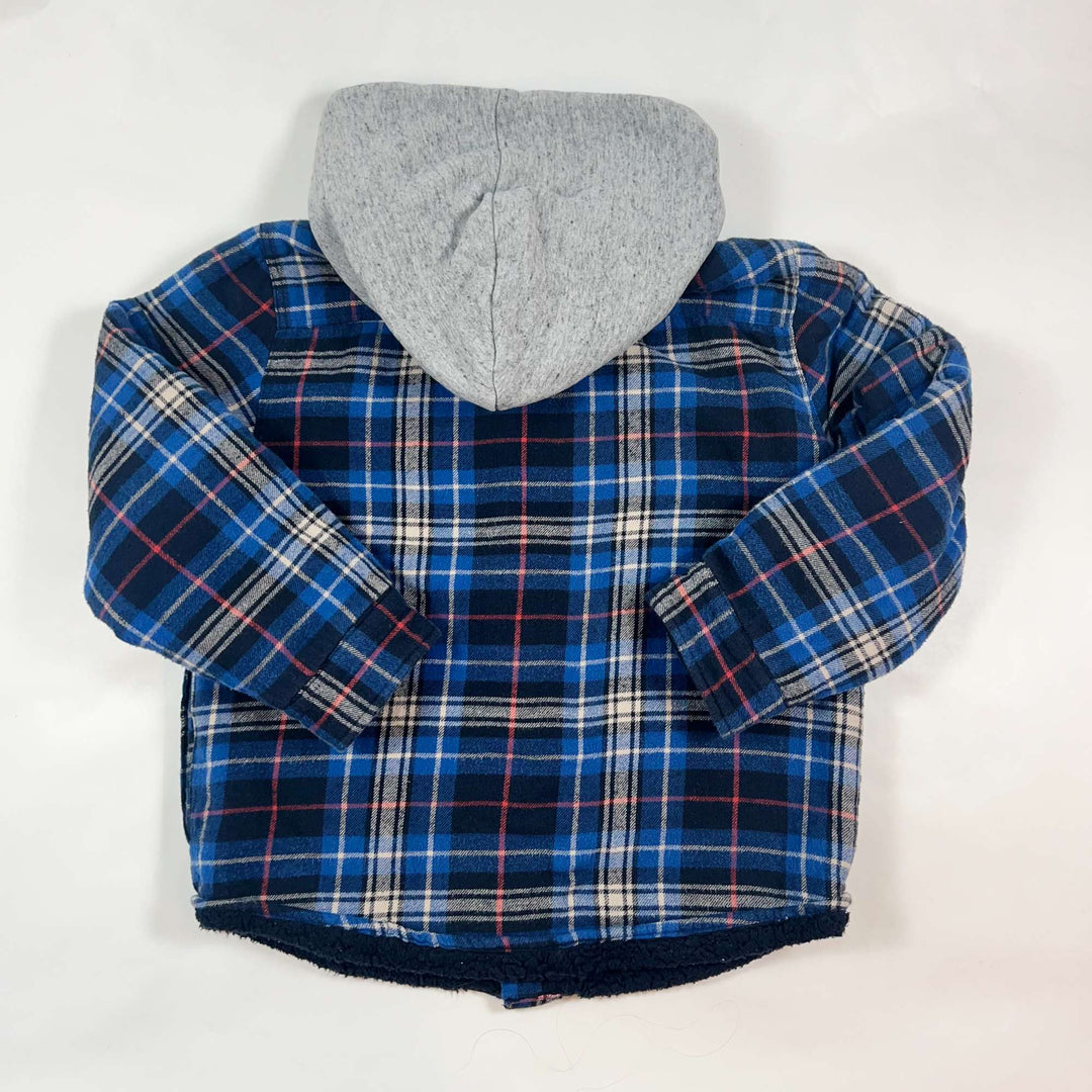 AO76 blue checkered fleece-lined jacket with hood 10Y 2