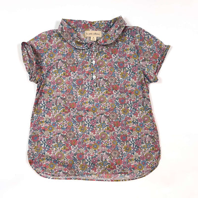 La Petite Collection purple floral short-sleeved blouse 5Y 1