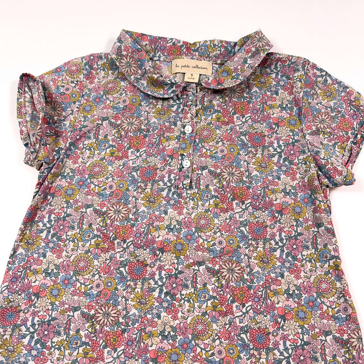 La Petite Collection purple floral short-sleeved blouse 5Y 2