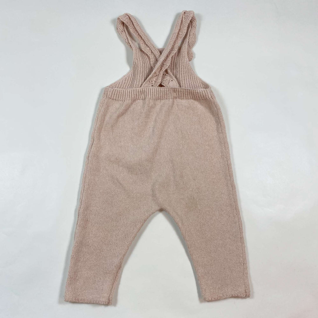 Zara light pink linen blend knit dungarees 6-9M/74 2