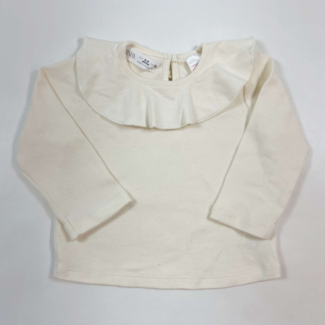 Zara brushed cotton longsleeve blouse 6-9M/74 1