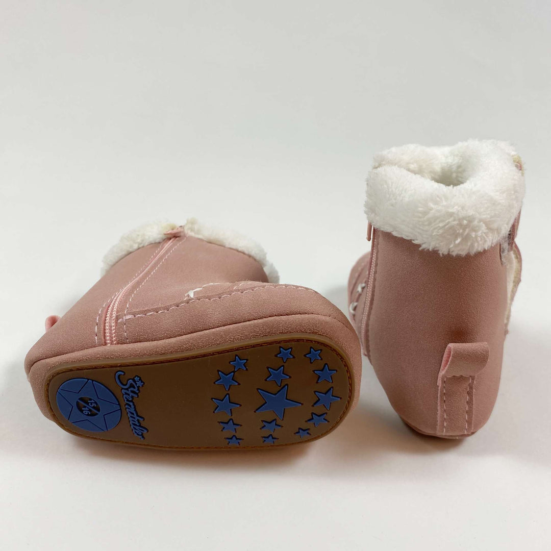 Sterntaler nubuk vintage pink winter baby booties 15-16/4-6M 2