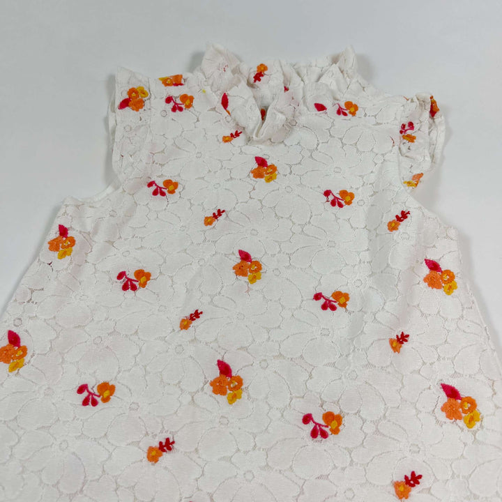 Janie and Jack white ebroidered floral dress 6Y 2