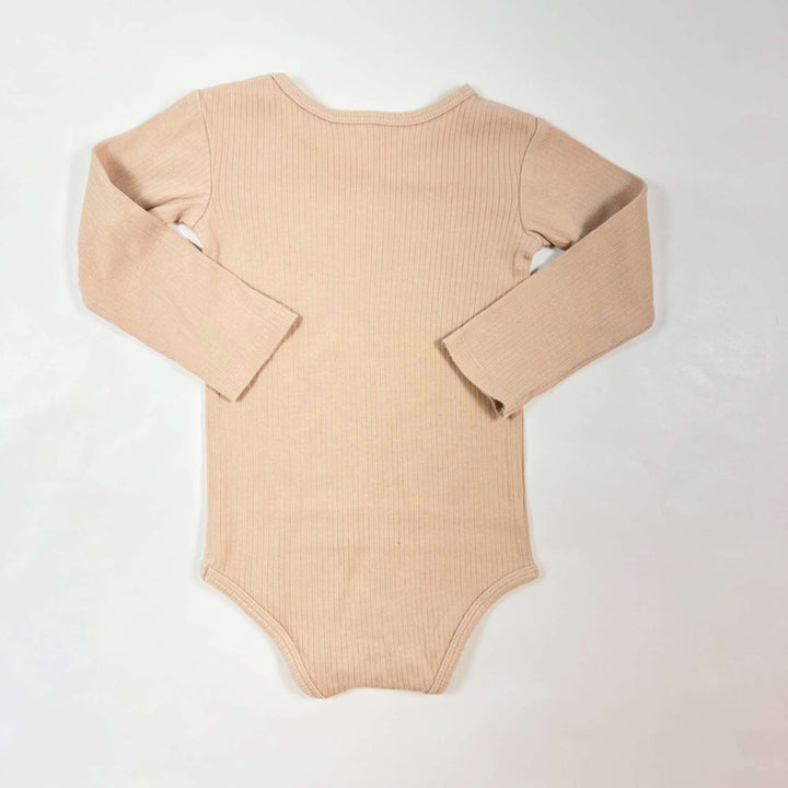 Quincy Mae dusty pink rib body 12-18M 2