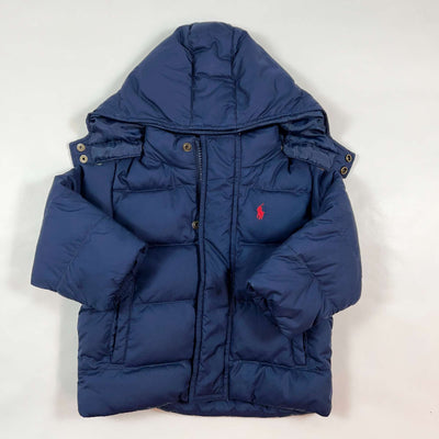 Ralph Lauren blue down winter jacket with removable hood 12M 1