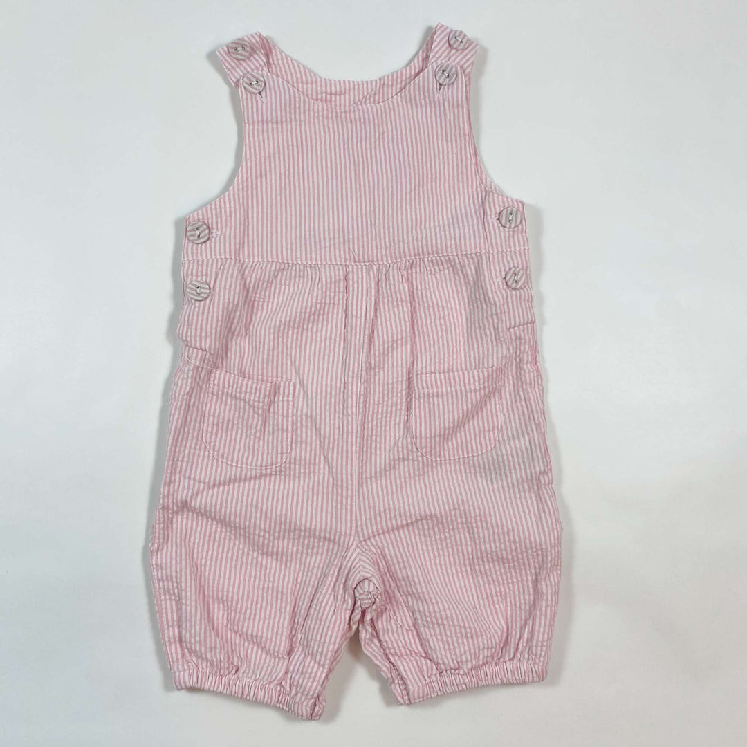 Jojo Maman Bébé light pink stripe dungarees 12-18M 1