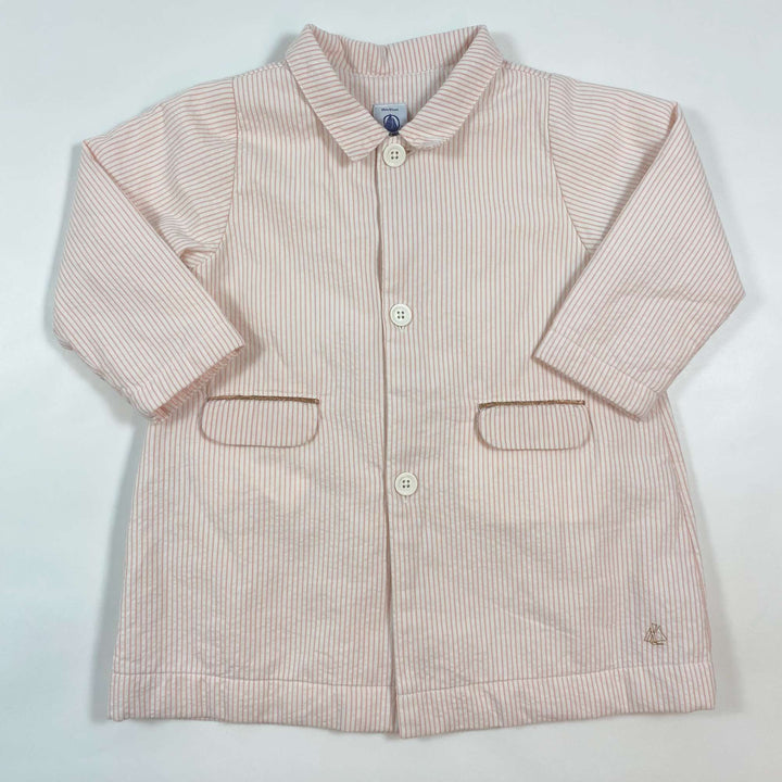 Petit Bateau pink stripe lightly padded coat 18M/80 1