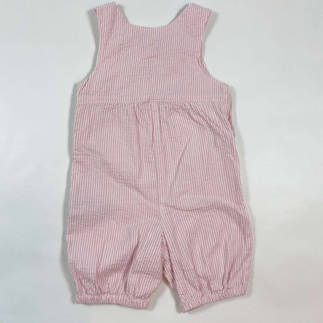 Jojo Maman Bébé light pink stripe dungarees 12-18M 2