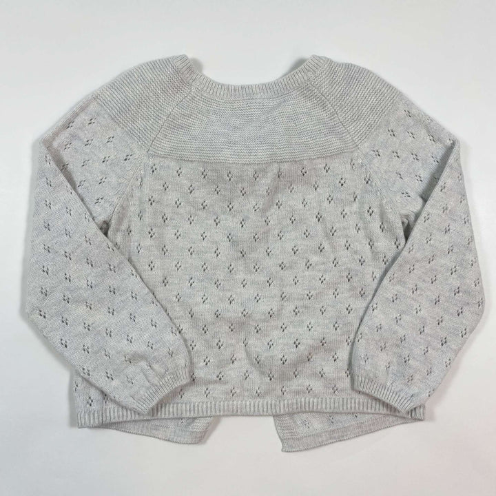 The Little White Company grey wool blend cardigan 12-18M 2