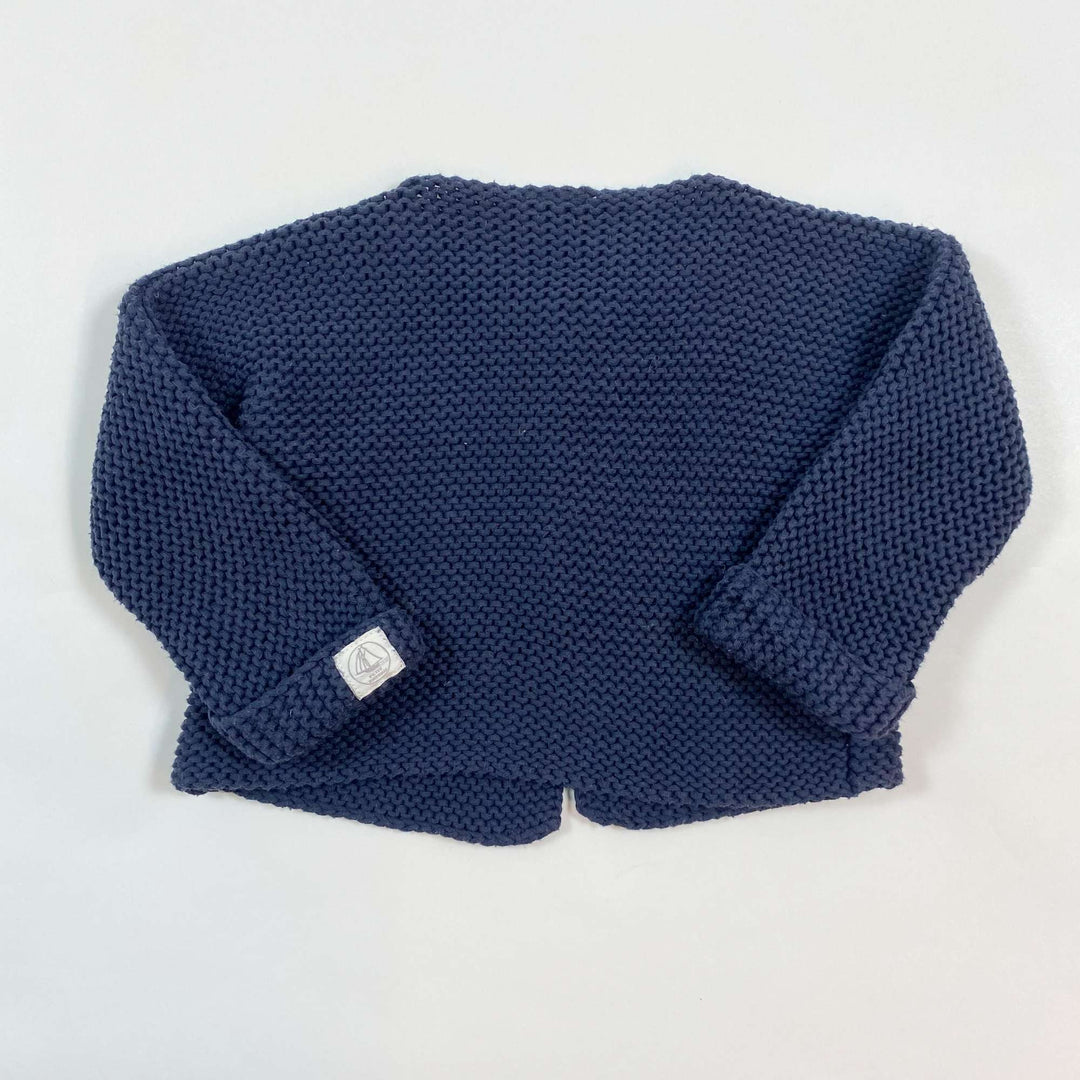 Petit Bateau navy heavy knit cardigan 12M/74 2