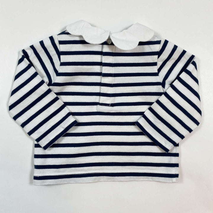 Jacadi heart embroidered mariniere shirt 12M/74 2