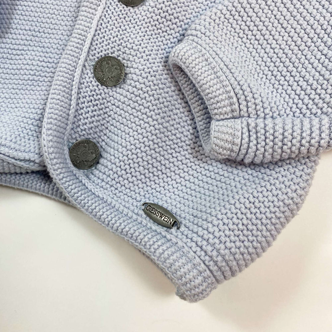 Giesswein baby blue cotton knit cardigan 3-6M 2
