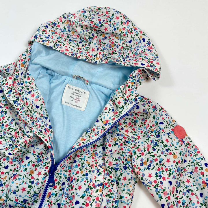 Zara floral hooded wind jacket 6-9M/74 2