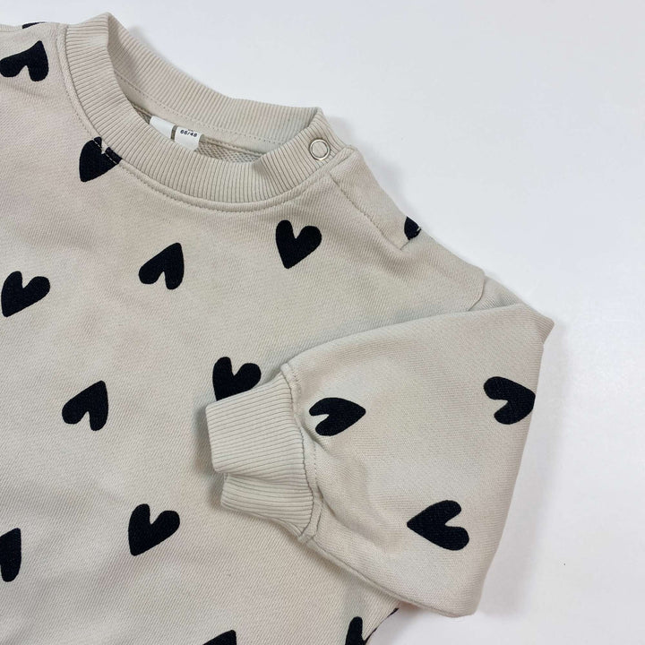 Arket heart print sweatshirt 62/68 2