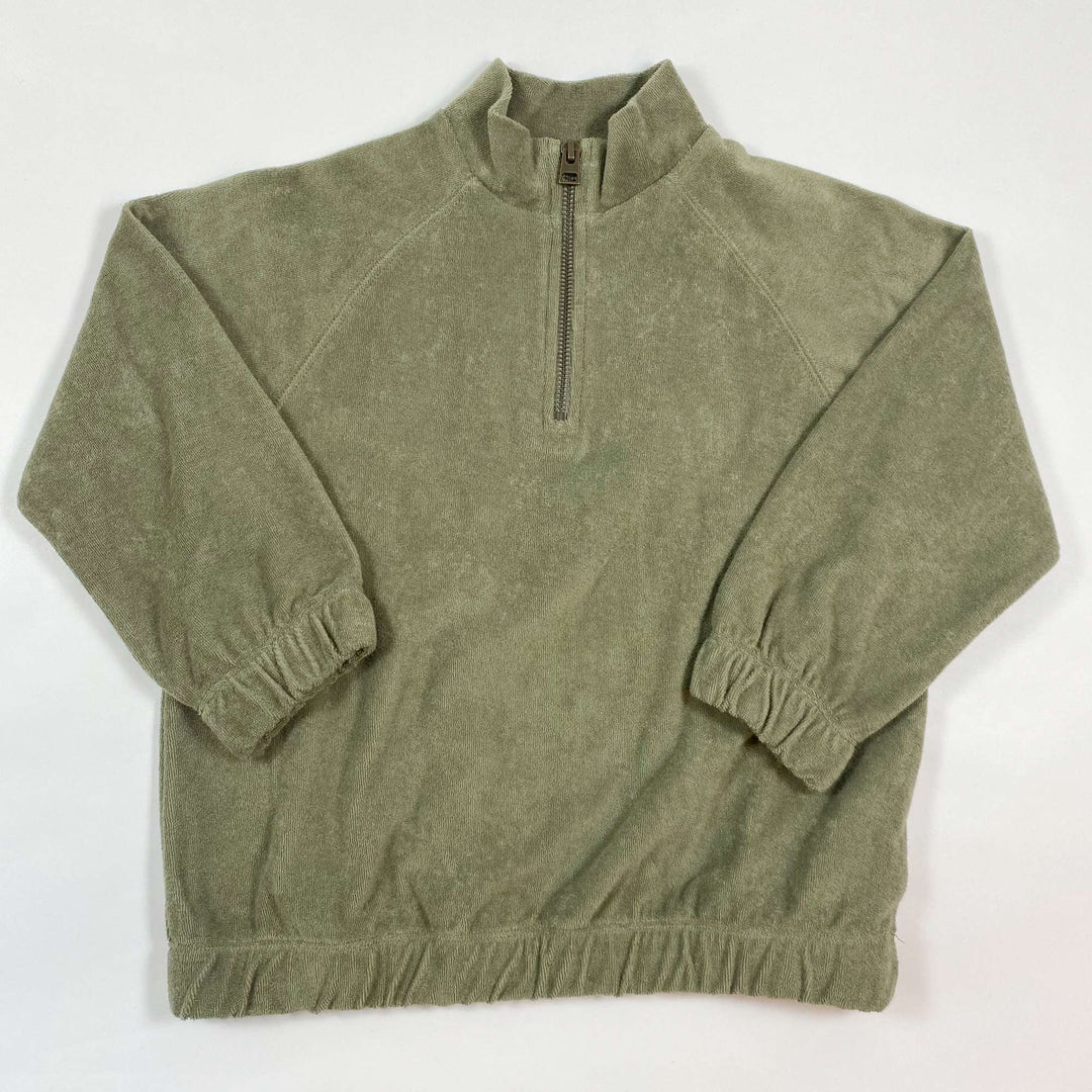 Play Up khaki terry half-zip sweater Second Season 6Y 1