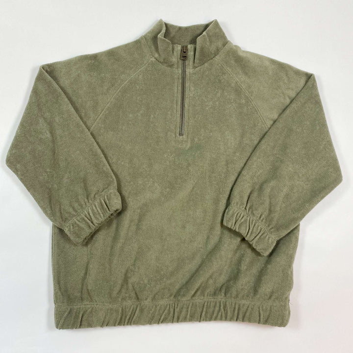 Play Up khaki terry half-zip sweater Second Season 6Y 1