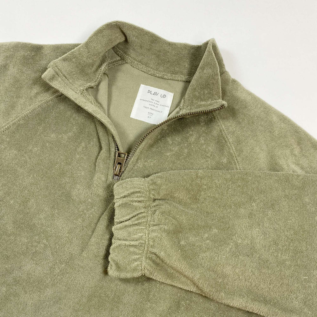 Play Up khaki terry half-zip sweater Second Season 6Y 2