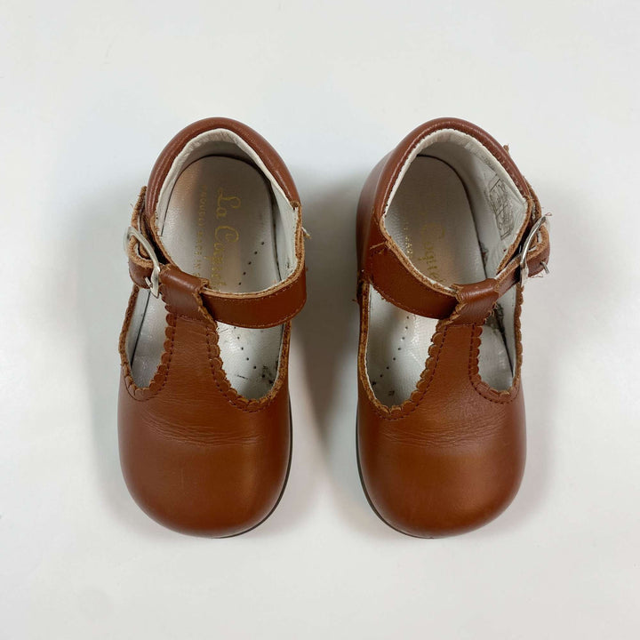 La Coqueta brown leather t-bar shoes 22 2