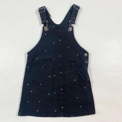 Filou & Friends black denim pinfore with hearts 2Y 1