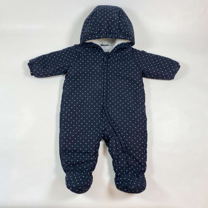Petit Bateau navy star print snow suit 12M 1