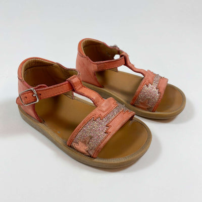 Pom D'Api orange glitter leather sandals 22 1
