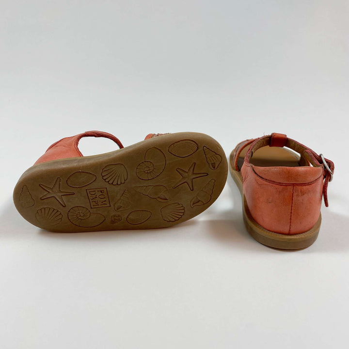 Pom D'Api orange glitter leather sandals 22 2