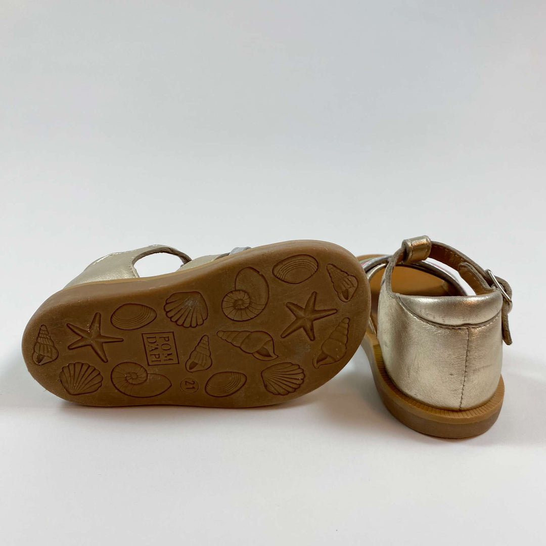 Pom D'Api gold glitter leather sandals 21 2