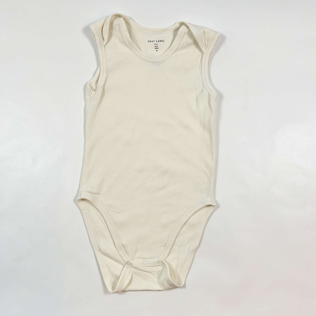 Gray Label off-white sleeveless fine rib body 12-18M 1