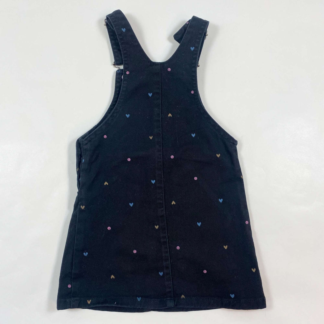 Filou & Friends black denim pinfore with hearts 2Y 2