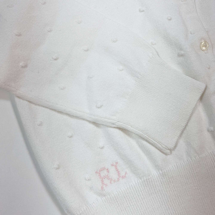 Ralph Lauren white Swiss dot embroidered festive cardigan Second Season L/12-14Y 3