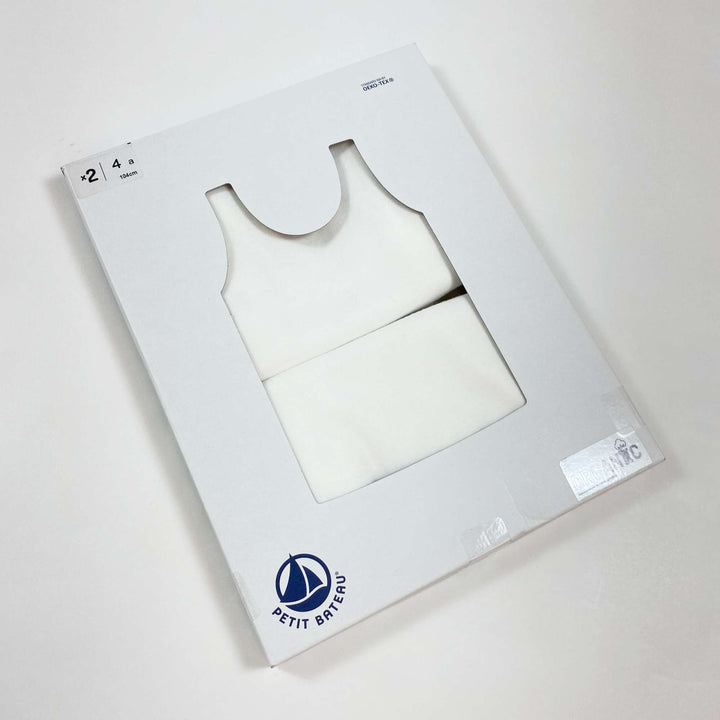 Petit Bateau white sleeveless undershirt set of 2 Second Season diff. sizes 1