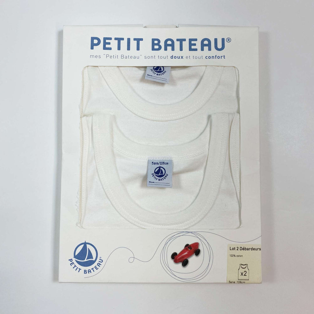 Petit Bateau white sleeveless undershirt set of 2 Second Season diff. sizes 2