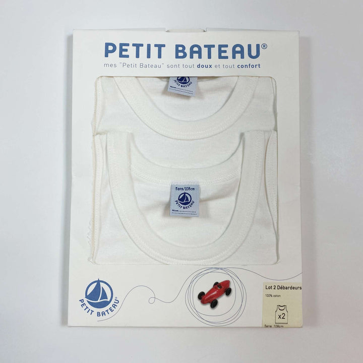Petit Bateau white sleeveless undershirt set of 2 Second Season diff. sizes 2