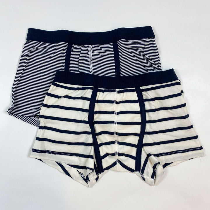Petit Bateau navy stripe boxers set of 2 Second Season diff. sizes 2
