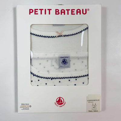 Petit Bateau heart print sleeveless undershirt set of 2 Second Season 10Y/140 1