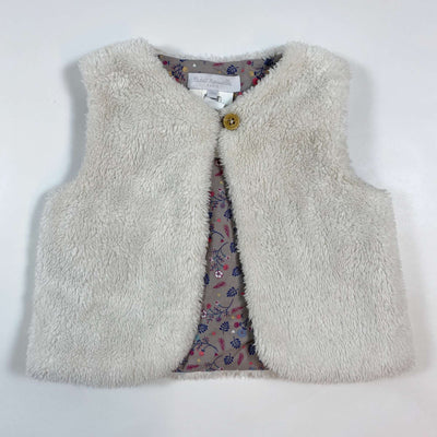 Cadet Rousselle off-white faux fur vest 18M 1