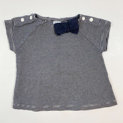 Petit Bateau navy striped big bow t-shirt 12M/74 1