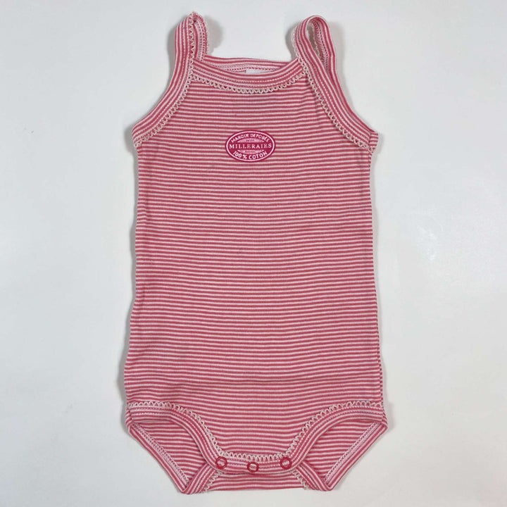 Petit Bateau striped pink sleeveless body 3M/60 1